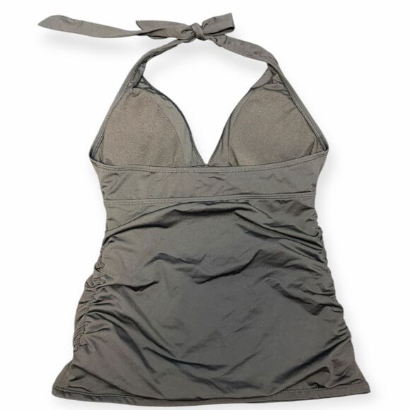 ATHLETA Women’s Black Shirrendipity Halter Tankini Swim Top Size Medium Tall (MT - Picture 4 of 8